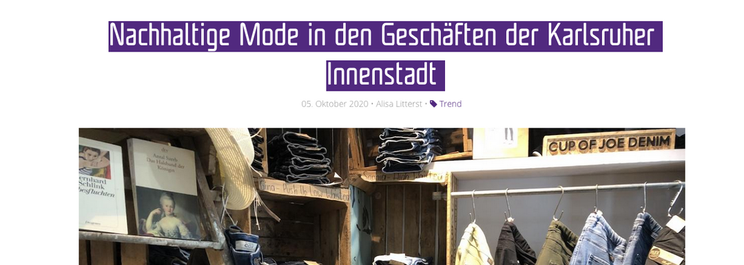 Nachhaltige Mode in den Geschäften der Karlsruher Innenstadt