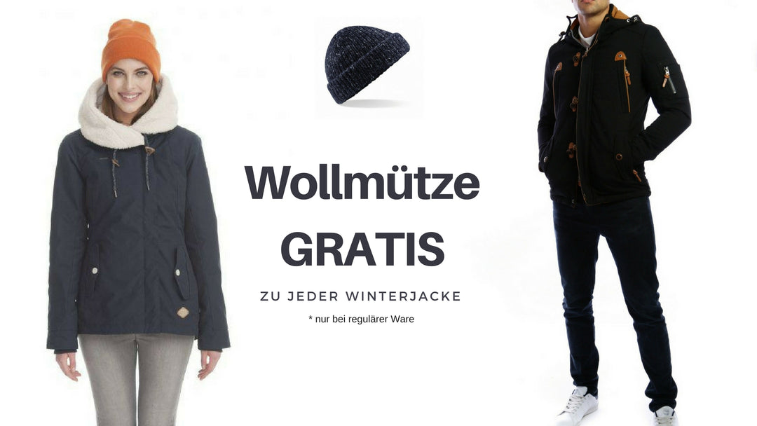 Wollmütze GRATIS zu jeder Winterjacke für Damen und Herren
