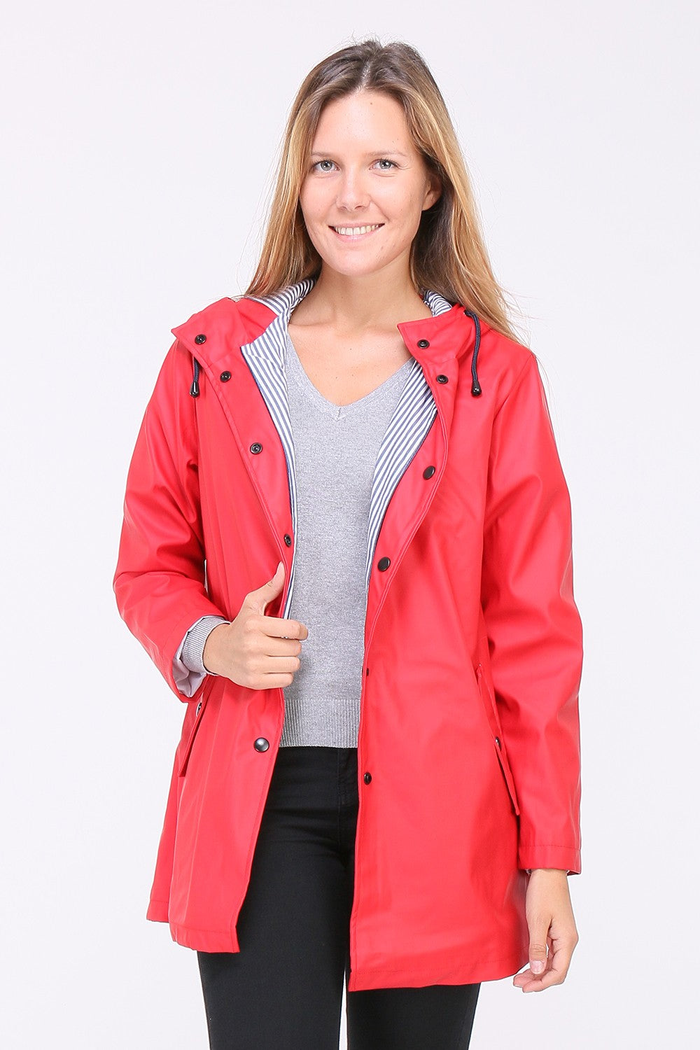 roter Damen-Regenmantel für den Herbst von ZELIA aus Paris