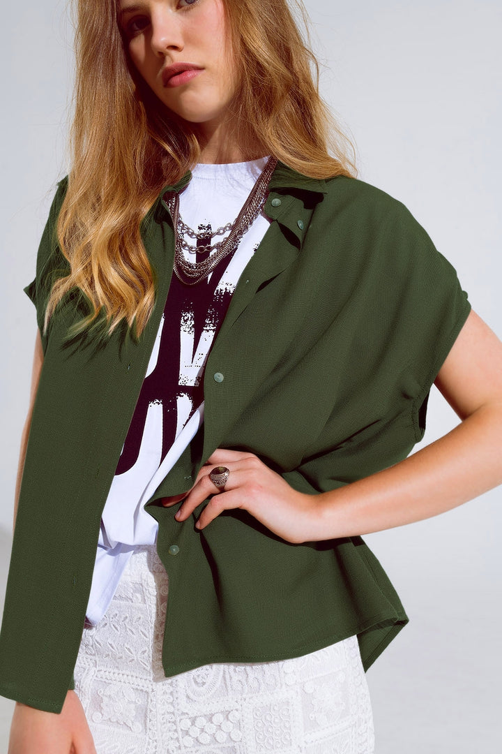 Button Up Bluse mit Polokragen