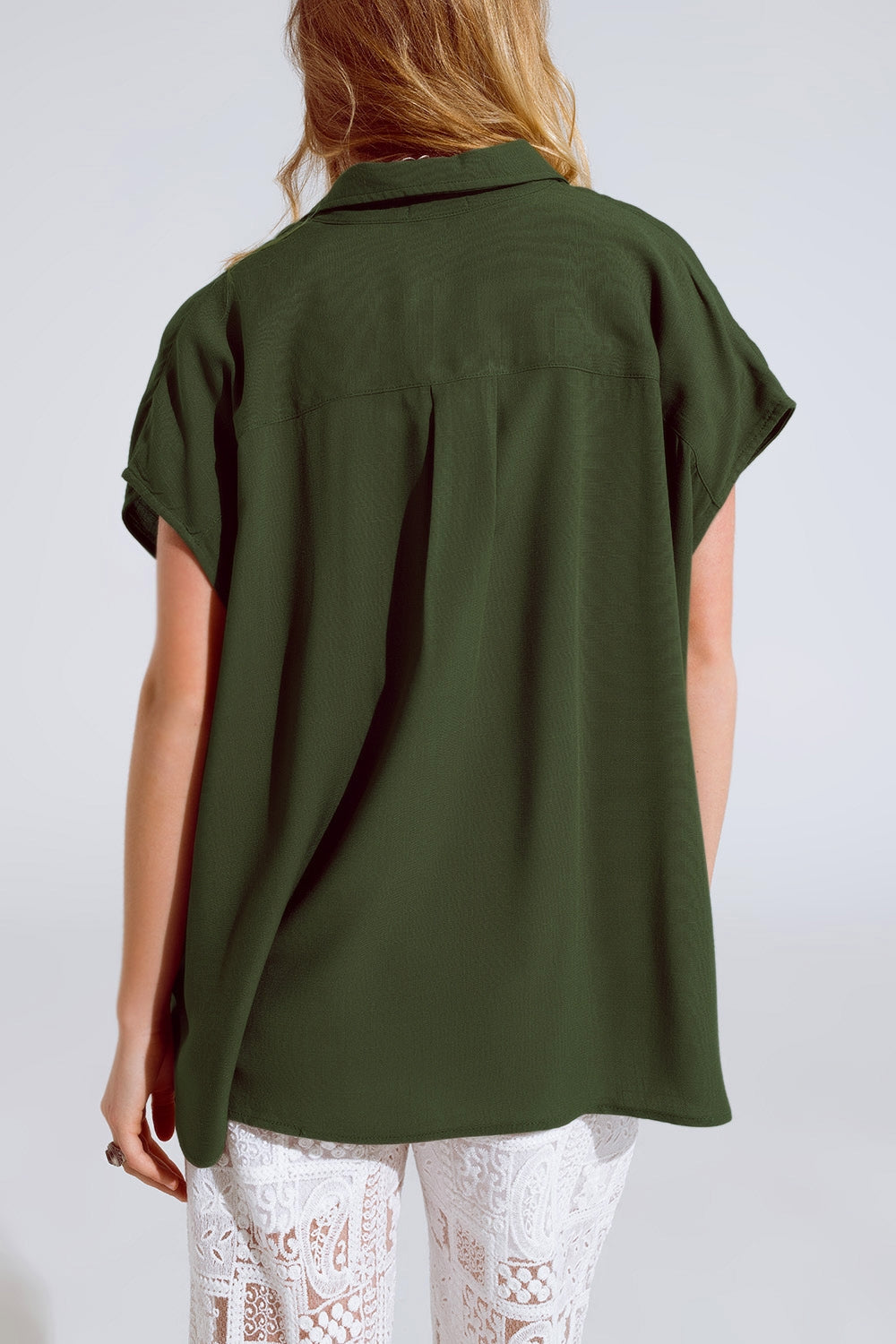 Button Up Bluse mit Polokragen