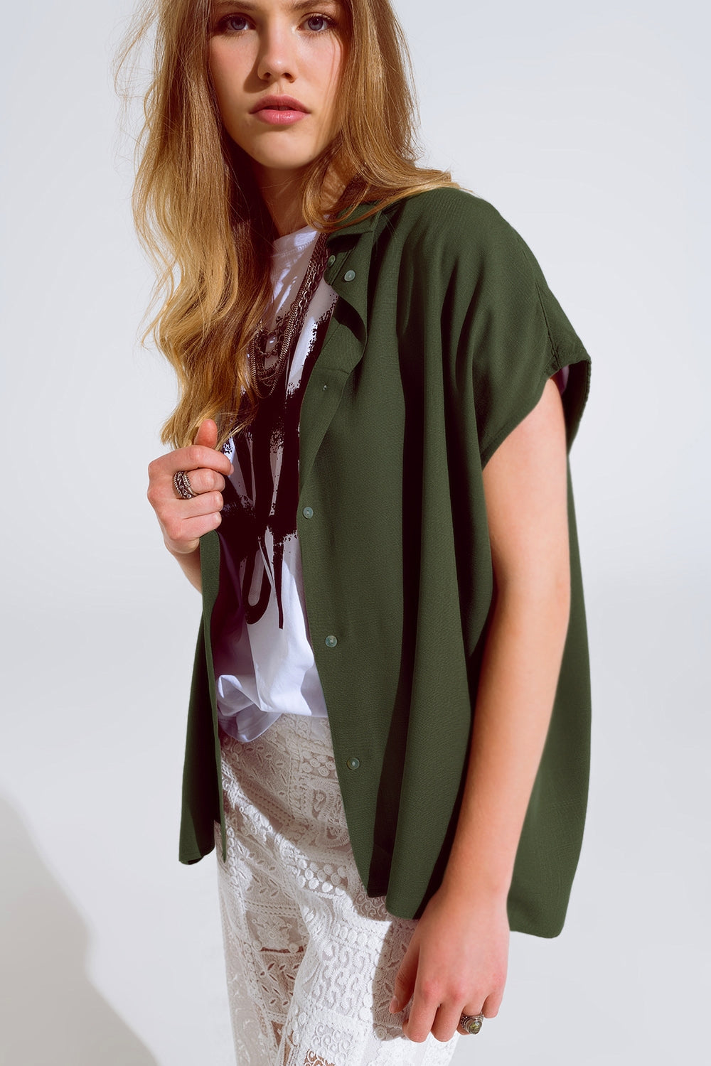 Button Up Bluse mit Polokragen