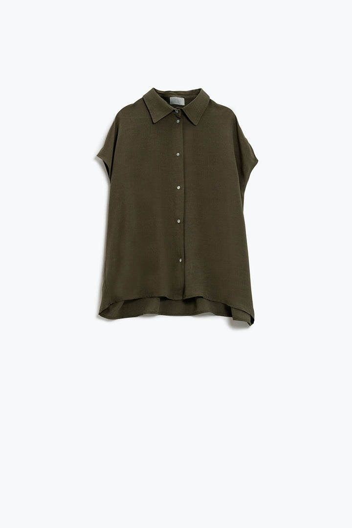 Button Up Bluse mit Polokragen